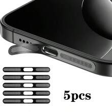 USB‑C Dust Plug Protector Kit, Adhesive Metal Anti‑Dust Mesh Stickers With Cleaning Brush, Charging Port & Earpiece Speaker Hole Dust‑Proof Cover Compatible With Iphone Series, For Type‑C Mobile Phones, Daily Phone Maintenance Accessories - Multicolor - View 10