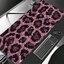 1pc Pink Glitter Leopard Print Pattern Mouse Pad Cute HD Rubber Desk Pad Extended Gaming Keyboard Mats Extra Large XXL Non-Slip Office & Gaming Mousepad - View 8