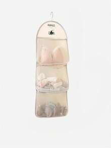 3-Tier Hanging Underwear, Socks And Bra Storage Mesh Bag - Suitable For Dorm And Home Wall-Mounted Transparent Pocket Design | Multi-Layer Clothing Organizer Storage Bag - Multicolor - View 7