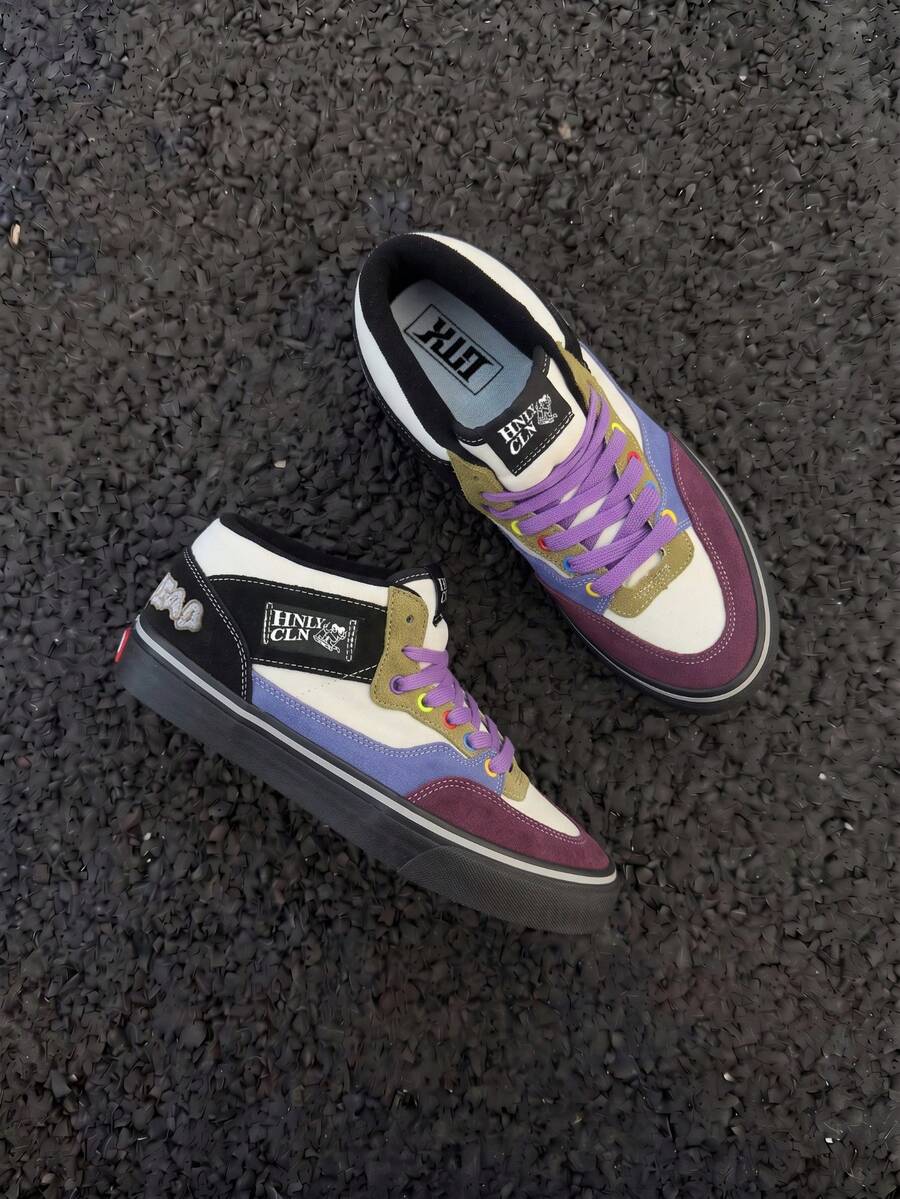 Sepatu Skate Kasual Mid-Top Retro Amerika Warna-warni Baru yang Dipersonalisasi, Cocok untuk Jalanan dan Pesta - warna - View 1