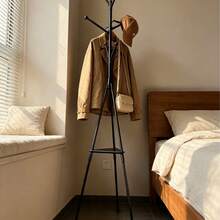 360° Rotatable Tripod Clothes Rack, 7‑Hook Freestanding Coat Hanger With Bottom Tray, Stable Tri‑Leg Coat Stand For Bedroom Living Room Entryway - A - View 3