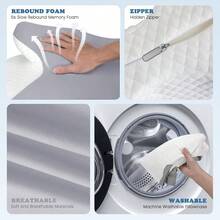 Bantal Leher dan Bahu, Bantal Ergonomis Busa Memori dengan Sarung Bantal, Bantal Tidur Nyaman yang Dapat Diatur, Bantal Penopang Leher untuk Tidur Miring, Tengkurap, dan Telentang, Bantal Pembentuk Leher Ergonomis 2-in-1 - putih keabu-abuan - View 6