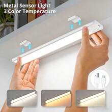 1pc Smart LED Motion Sensor Light, Thin Crescent Moon Shaped Lamp Strip For Home Decor, Rechargeable Self-Adhesive Cabinet/Wardrobe Lighting, 20cm/400mAh, 30cm/600mAh, 40cm, 50cm/1000mAh Sensor Light - Three-color Adjustable Sensor Light - View 2
