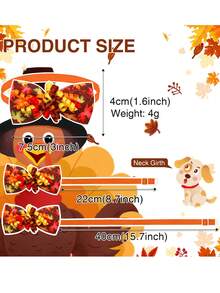 6/16/30/60/100Pcs Autumn Thanksgiving Maple Pumpkin Pet Bow Ties & Neckties, Fabric Flower Elastic Decor For Small & Medium Dogs & Cats, Pet Photoshoot Props For Daily Outfits & Party, Cute Gifts To Make Pets Happy For Pet Birthday & Christmas - Multicolor - View 3
