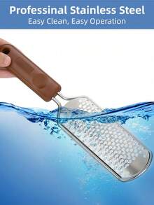 1pc Foot File & Pedicure Brush, Stainless Steel Foot Exfoliating Scraper For Removing Calluses, Hard Skin And Cracked Dead Skin, Suitable For Dry And Wet Feet - Multicolor - View 7