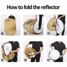 New Style 5‑In‑1 Oval Collapsible Photography Reflector Board 60*90cm Multi‑Disc Fill Light Diffuser 90x120cm Outdoor Studio Live Streaming Lighting Kits Photography Backdrop Props Accessories - View 9