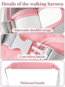 Cartoon Baby Walking Harness, Baby Walking Traction Strap, Infant Anti-Fall Walking Support Belt, Toddler Walking Traction Rope, Wide Sponge Soft Handle, Adjustable Double Shoulder Straps Fit Different Height Babies, Assist 6-18 Months Old Babies Practice Standing And Walking, Suitable For Home Indoor And Outdoor Community Strolling - Multicolor - View 9