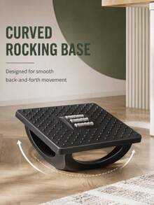 1pc Adjustable Height Ergonomic Footrest With Massage Bumps, Prevents Leg Crossing, Relieves Leg Fatigue, Makes Work Easier, Suitable For Office, Living Room, Study, Great Gift For Boss And Friends - Black - View 6
