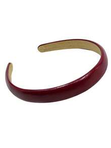 1pc Jam Burgundy Vintage Red PU Glossy Headband, Minimalist French Style Hair Hoop For Women - Multicolor - View 7