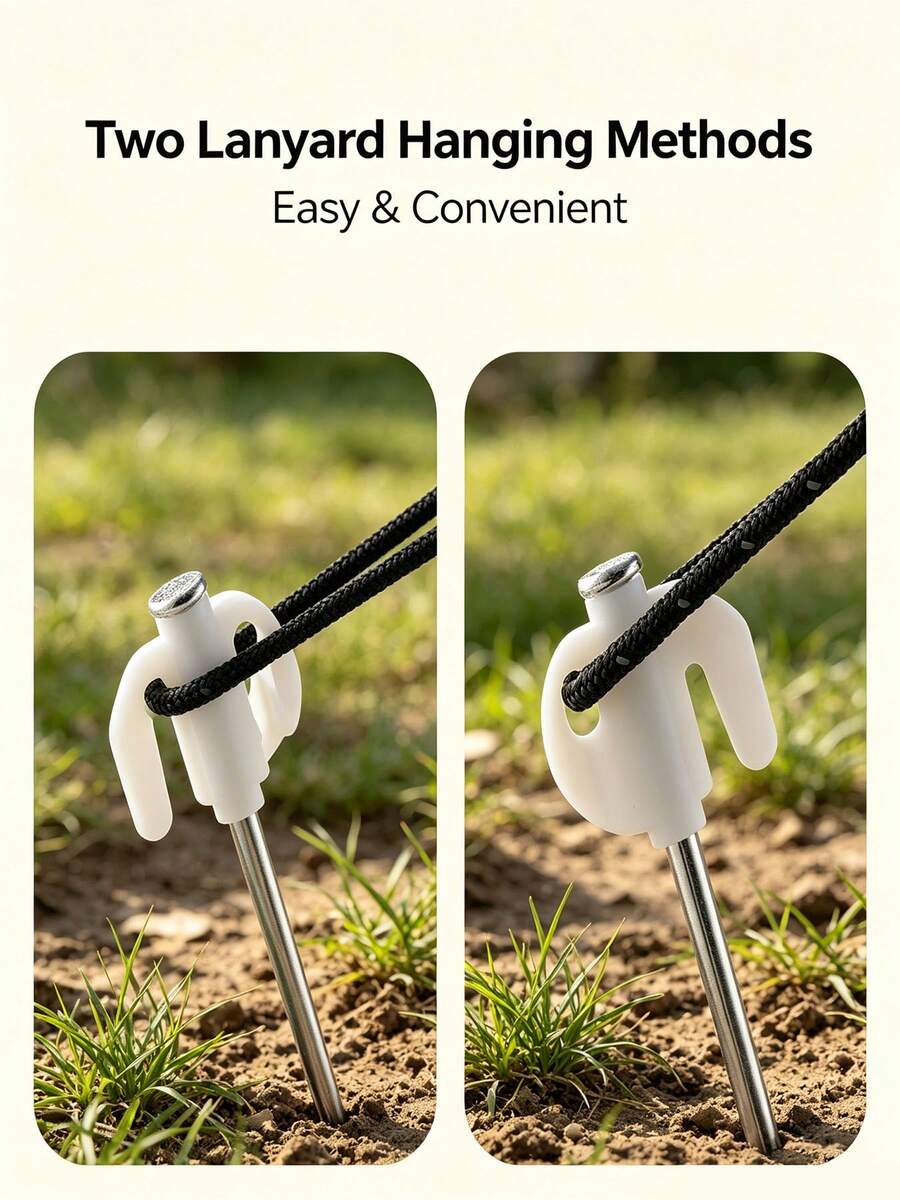 2PCS.4PCS Windproof Rope And T-Shaped Tent Stakes Camping Accessories Set - Multicolor - View 1