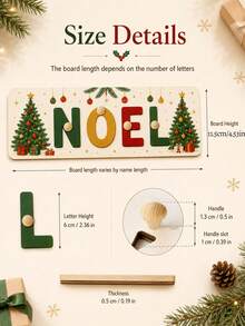 Customized Wooden Christmas Name Puzzle, Personalized Letter Decor Puzzle, Suitable For Fireplace Mantel, Shelf Or Door, Holiday Home Decor, Customized Christmas Name Board Gift, Customizable Letter Decor, Christmas Gift, Gift For Family And Friends, Room Decor - White - View 7