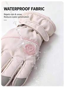 Ueasy 2pcs Unisex Winter Ski Gloves, Windproof Waterproof Touchscreen Warm Snowboard Gloves, Non-Slip Adjustable Cuff Fleece Lining Snow Gloves, Suitable For Cycling Running Outdoor Sports - Multicolor - View 5