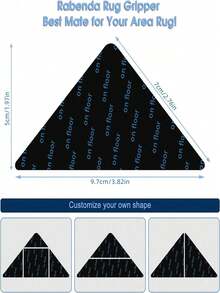 4/8/12/16/24pcs Double-Sided Non-Slip Carpet Grippers, Washable Small Triangle Carpet Gripper Tape, Suitable For Hardwood Floors And Tiles - Black - View 2