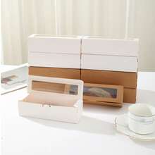 Caja de papel plegable con ventana transparente, caja de regalo de fiesta de papel, caja de embalaje rectangular, caja de exhibición con tapa abatible, caja de almacenamiento, DIY, fiesta, cumpleaños, vacaciones, boda, suministros de exhibición y embalaje para la fabricación de joyas - como se muestra - Ver 3