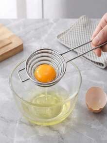 2pcs/4pcs Stainless Steel Egg Yolk Separator, Easily Separate Egg White And Yolk, Kitchen Gadget With Egg Separation And Filtration Function - Silver - View 1