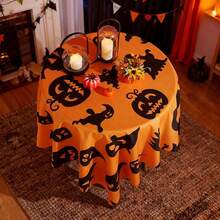 1pc Halloween Atmosphere Holiday Decor Little Ghost Art Tablecloth, Suitable For Holiday And Daily Decoration - Little Devil - View 5