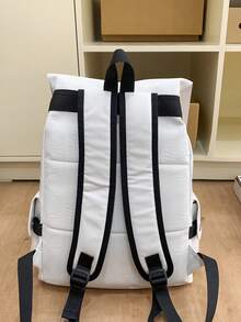 peach tree Mochila versátil de gran capacidad de PU con diseño de árbol de durazno - Blanco - Ver 5