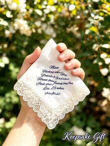 Customized Photo Wedding Handkerchief: Gift, Bride's Mother Gift, Wedding Gift For Parents, Wedding Keepsake, Wedding Handkerchief, Gift For Bride's Father, Groom's Father Gift - Multicolor - View 5