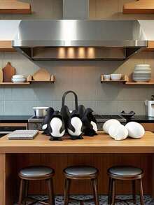 Penguin Shaped Silicone Egg Holder, 6-Piece Multi-Function Egg Cooker, Can Cook Soft-Boiled Or Hard-Boiled Eggs, Suitable For Cooking And Refrigerator Storage - Multicolor - View 3