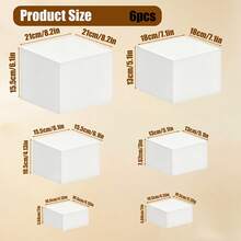 EZIFY 6 White Cube Dessert Stands | 5-Sided Display Trays - Festive Cake Holder For Party/Wedding/Christmas - White - View 4