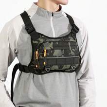 SHILAN Tactical Functional Chest Rig Bag MOLLE Webbing Vest Pack Reflective Strip Outdoor Running Cycling Multi-Purpose Body Chest Bag - Multicolor - View 8