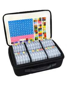 New Transparent Large-Capacity Storage Bag For Diamond Painting, 2-In-1 Diamond Painting Tray And Storage Set, 64 | Point-Holding Beads Alignment Trays, Including Numbered Stickers. - A - View 9