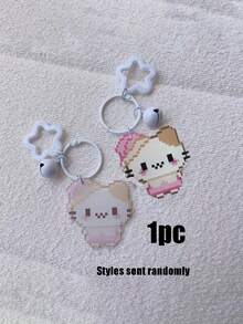 Cute Cartoon Acrylic Pixel Style Simulated Phone/Rabbit/Mouse Clover Pattern Creative Keychain Pendant, Japanese Style Bag Charm - Multicolor - View 7