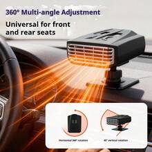 Reletech Portable 12V Car Heater Fan, 360° Rotatable 2 In 1 Heating & Cooling Fan, Car Windshield Defroster Defogger, Vehicle Heating Warmer With Cigarette Lighter Plug - Multicolor - View 4