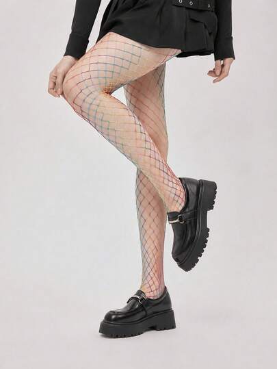 1 Pair Elastic Diamond Fishnet Pantyhose – Sexy Mesh Tights. Perfect For Dance, Parties & Daily Looks. Breathable & Flexible.