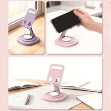 1pc 360° Rotatable Metal Phone & Tablet Stand, 4 Colors Available, Stable & Anti-Slip Design, Adjustable Angle, Portable Foldable, Suitable For Desk, Office, Outdoor Camping, Watching Movies - Multicolor - View 5