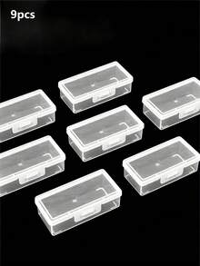 12pcs/9pcs/6pcs/3pcs/2pcs/1pc Nail Art Tool Storage Box, Nail File Box, Nail Tool Box, Nail Pen Storage Box, Storage Box, Light Therapy Pen Sponge Buffer Storage Box, Portable Long Box, Nail Supplies Plastic Transparent Tool Box, Nail Chip Box, Storage Box - White - View 10