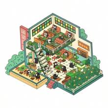 DIY場景搭建貼紙套組，女孩休閒趣味場景貼紙，創意3D紓壓手工場景貼紙 - 小版8.0小羊肖肖理髮店 - 查看 9