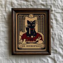 1pc Frameless Funky Black Cat Skeleton Tarot Witch Wall Art Dorm Gift - Multi-color - View 2