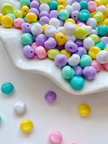 30pcs 9*10mm Macaron Color Resin Acrylic Asymmetrical Round Beads DIY Handmade Loose Beads Accessories Bracelet Jewelry Materials - Irregular Beads - View 2
