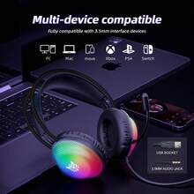ONIKUMA New Over-Ear Full Audio Gaming Headset - Computer Headset - Flexible Microphone Button Control Gaming Headset - Computer Gaming Headset - Supports Movies - Games - Anime - Cartoon Multiple Devices - View 2