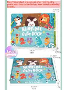 4 Themes Reusable Busy Sticker Book Large Size Travel Essential Activity Book, Transportation Farm Dinosaur Ocean Animals Time Basic Learning Book, Portable Outdoor Car Train Travel Educational Quiet Book, Montessori Toy, Magic Hook And Loop Matching Puzzle Toy - Multicolor - View 7