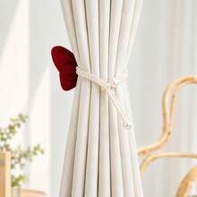1/2pcs Velvet Bow Curtain Tiebacks, Adjustable Faux Pearl No-Drill Curtain Rope Buckles, Decorative Curtain Tieback Ropes For Bedroom, Living Room Home Decor - Multicolor - View 2