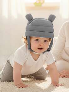 1pc Baby Anti-Collision Head Protection Hat, Cartoon Bear Ear Baby Head Cushioning Cap, Adjustable Chin Strap, Soft Thick Padded Design, Suitable For Baby Crawling, Standing, Walking, Indoor Play And Daily Activities, Lightweight Comfortable Infant Toddler Learning To Walk Supplies, Unisex For Baby Boys And Girls - Multicolor - View 7