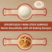 3PCS Silicone Baking Mat, 0.4mm Silicone Dough Mat - 26x16 Inch Extra Large Cookie Bread Rolling Mat, Non-Stick Kitchen Countertop Kneading Board, Thick Reusable Pie Cookie Pizza Fondant Making Mat With Scale, Dutch Oven Round And Oval Sling, Long Handle, Non-Stick Reusable Design, Home Baking Essential Tool, DIY Baking Equipment - View 11