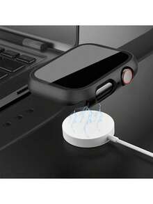 1pc Fashion New PC Watch Protective Case Compatible With Apple Watch 38mm 40mm 41mm 45mm 44mm 42mm 49mm Compatible With Apple Watch Ultra Series Ultra 9 8 7 6 5 4 3 2 1 SE Waterproof Anti-Scratch Anti-Collision Double-Row Rhinestone Watch Protective Case For Women And Men - Black - View 5