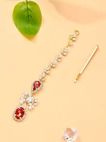 outingfit 1pc Vintage Bridal Forehead Chain Pearl Hair Chain Wedding Jewelry - Gold - View 6