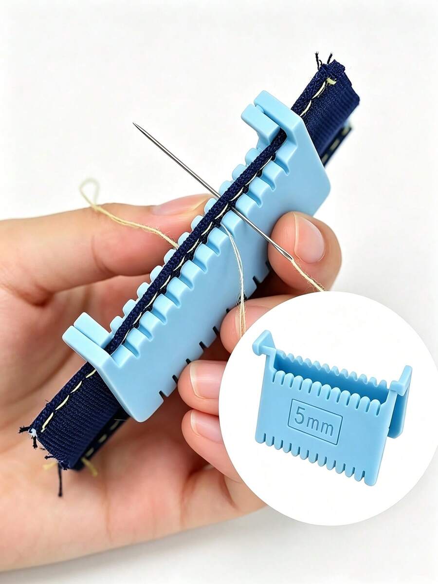 1/3件組耐用鉸鏈手持縫紉工具，含3種尺寸（/3mm/4mm/5mm），防刺穿設計、雙面導向針、側面定位刻度，人體工學布料縫紉輔助器，適合送給母親、伴侶、朋友與長輩的完美禮物，解決手部刺痛與平整度問題