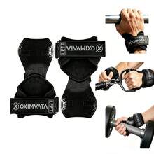 FIVING Palm Pads Gym Grips With D-Ring Stainless Steel, Anti-Slip Callus Guards Hand Protection For Weightlifting Deadlift Pull-Ups Barbell Row, Non-Slip Grip Pads For Men Women Training - Black - View 10
