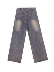 Vintage Distressed Boyfriend Jeans For Petite Women, Versatile, Slimming, Loose Wide Leg Long Pants Casual Spring Fall - Retro Blue - View 4