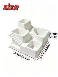 Tiered Multi-Layer Succulent Planter, Multi-Compartment White Plastic Desktop Flower Pot, Plant Pot, Flower Pot, Planting Pot, Desktop Planter, Tabletop Planter, Multi-Slot Planter, Multi-Compartment Plant Pot, Small Plant Container - Tiered Planter - View 5
