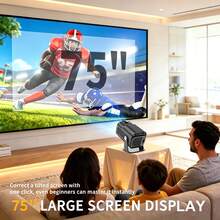 迷你 Full HD 投影機 Android 11.0 雙頻 WiFi 6 180°旋轉支架 自動梯形校正 家用劇院 戶外露營 辦公室 遊戲 便攜電影投影機 聖誕禮物 - 黑色 - 查看 4
