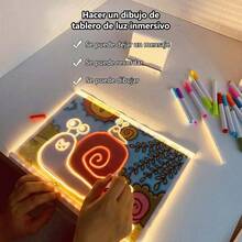 30*20cm Tablero de dibujo luminoso borrable, tablero de escritura transparente acrílico de doble cara, Cartelera de bricolaje, regalo de cumpleaños creativo, decoración de escritorio de oficina - Multicolor - Ver 4