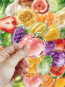 50pcs Glass Fruit & Vegetable Stickers For Decorating Planner, Diary, Scrapbook, Luggage, Guitar, Skateboard, Manual, Notebook, Tablet, Water Bottle, Phone - Glass Fruit and Vegetables - View 5