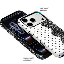 Koolife Lace Printed Phone Case, Smooth Hard Shell Design, Made Of TPU And Printing Material, Scratch-Resistant Durable Shockproof, Compatible With IPhone 11, 12, 13, 14, 15, 16, 17, 18 Series (Including Pro And Pro Max Versions), Great Gift Choice - Black and White - View 5