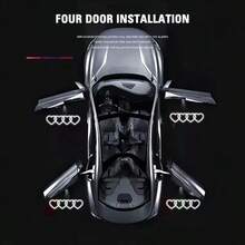 Luz de bienvenida para puerta de coche, proyector de patrón de corazón LED, lámpara de charco con sensor de luz inteligente encendido/apagado automático, accesorio de decoración interior de coche inalámbrico sin taladro - Corazón entrelazado - Ver 7